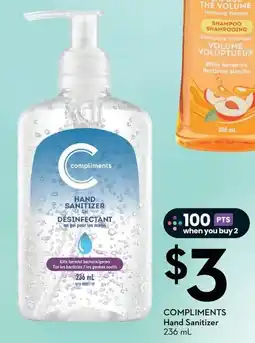 Sobeys Compliments Hand Sanitizer offer