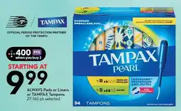 Sobeys Tampax tampons offer
