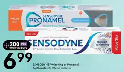 Sobeys Sensodyne Whitening or Pronamel Toothpaste offer
