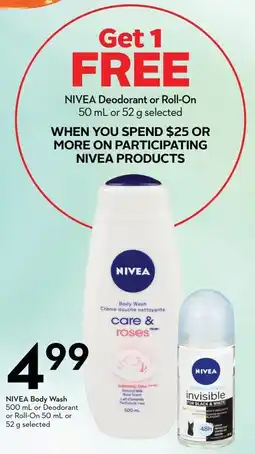 Sobeys Nivea deodorant or roll-on offer