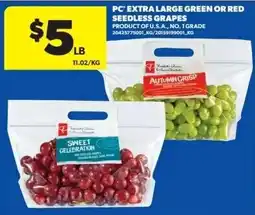 Dominion PC extra large green or red seedless grapes offer