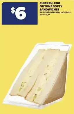 Dominion Chicken, Egg or Tuna Softy Sandwiches offer