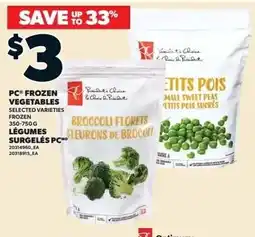 Independent Grocer PC frozen vegetables selected varieties offer