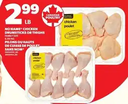 Independent Grocer No Name chicken drumsticks or thighs offer