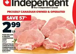 Independent Grocer Independent pork rib loin & sirloin combination chop offer