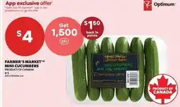 Independent Grocer Farmer's Market mini cucumbers offer