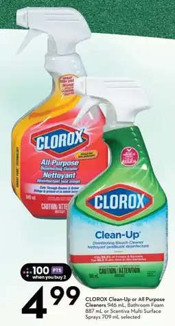 Sobeys Clorox clean-up or all purpose cleaners offer