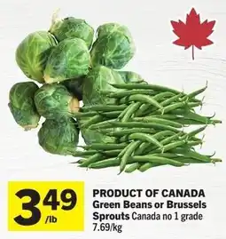 IGA Green Beans or Brussels Sprouts offer
