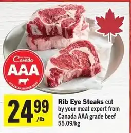 IGA Canada AAA Rib Eye Steaks offer