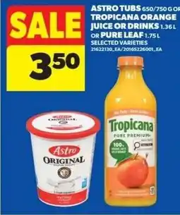 Dominion Astro tubs juice or drinks offer