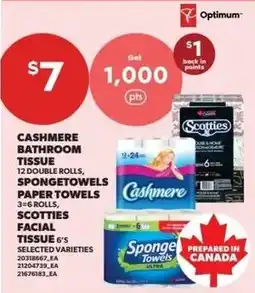 Dominion Cashmere bathroom tissue sponge towels paper towels scotties facial tissue offer