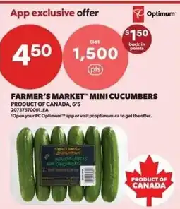 Dominion Farmer's Market mini cucumbers offer