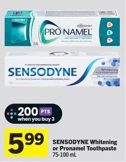 IGA Sensodyne Whitening or Pronamel Toothpaste offer