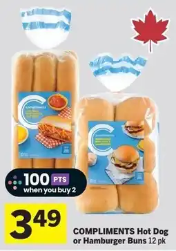 IGA Compliments Hot Dog or Hamburger Buns offer