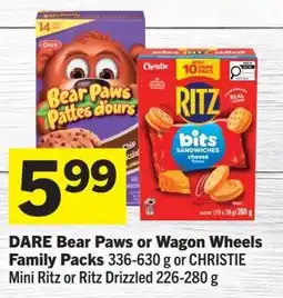 IGA Dare Bear Paws or Wagon Wheels Mini Ritz or Ritz Drizzled offer