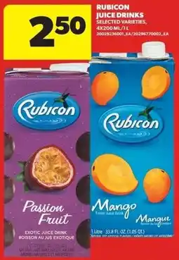 Dominion Rubicon juice drinks offer