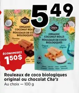 Val-Mont Rouleaux de coco biologiques original ou chocolat Cha's offer