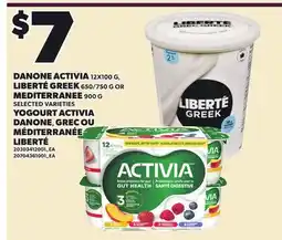 Independent City Market DANONE ACTIVIA, 12X100 G, LIBERTÉ GREEK, 650/750 G OR MEDITERRANEE 900 G offer