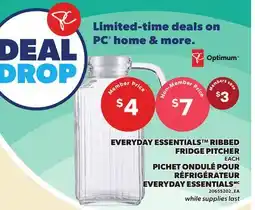 Independent City Market EVERYDAY ESSENTIALS RIBBED FRIDGE PITCHER offer