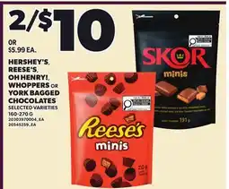Independent City Market HERSHEY'S, REESE'S, OH HENRY! WHOPPERS OR YORK BAGGED CHOCOLATES offer