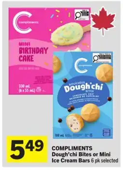 Foodland COMPLIMENTS Dough'chi Bites or Mini Ice Cream Bars offer