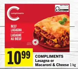 Foodland COMPLIMENTS Lasagna or Macaroni & Cheese offer