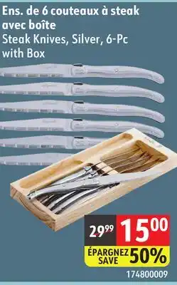 Sushi Shop Steak Knives, Silver, 6-Pc with Box offer