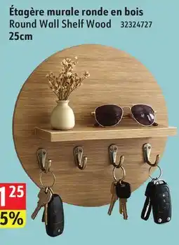 Sushi Shop Round Wall Shelf Wood offer