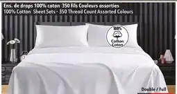 Sushi Shop 100% Cotton Sheet Sets - 350 Thread Count Assorted Colours, Double / Full offer