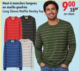 Sushi Shop Long Sleeve Waffle Henley Top offer