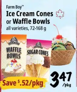Farm Boy Farm Boy Ice Cream Cones or Waffle Bowls offer