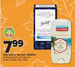 PharmaChoice Old Spice, Secret, Gillette Antiperspirant, Deodorant offer
