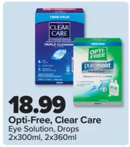 PharmaChoice Opti-Free, Clear Care Eye Solution, Drops offer