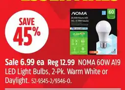 Canadian Tire NOMA 60W A19 LED Light Bulbs offer