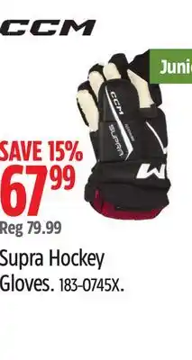 Canadian Tire CCM Supra Hockey Gloves offer