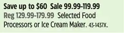 Canadian Tire Kitchenaid Selected Food Processors or Ice Cream Maker offer