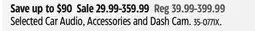 Canadian Tire Selected Car Audio, Accessories and Dash Cam offer