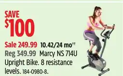 Canadian Tire Marcy NS 714U Upright Bike 8 resistance levels offer