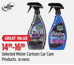 Canadian Tire Selected Turtle Wax Mister Cartoon Car Care Products offer