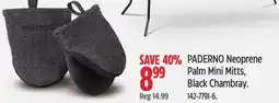Canadian Tire PADERNO Neoprene Palm Mini Mitts, Black Chambray offer
