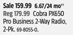 Canadian Tire Cobra PX650 Pro Business 2-Way Radio, 2-Pk offer