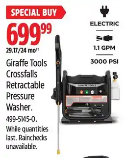 Canadian Tire Giraffe Tools Crossfalls Retractable Pressure Washer offer
