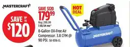 Canadian Tire 8-Gallon Oil-Free Air Compressor 3.8 CFM @ 90 PSI offer