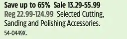 Canadian Tire Selected Cutting, Sanding and Polishing Accessories offer