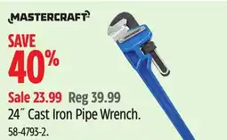 Canadian Tire MASTERCRAFT 24 Cast Iron Pipe Wrench offer