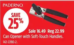Canadian Tire Paderno Can Opener with Soft-Touch Handles offer