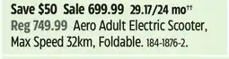 Canadian Tire Aero Adult Electric Scooter offer