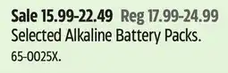 Canadian Tire Selected Duracell Alkaline Battery Packs offer