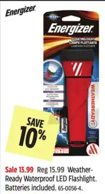 Canadian Tire Energizer Weather-Ready Waterproof LED Flashlight offer