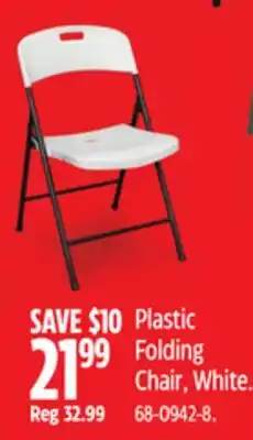 Canadian Tire For Living Plastic Folding Chair, White offer